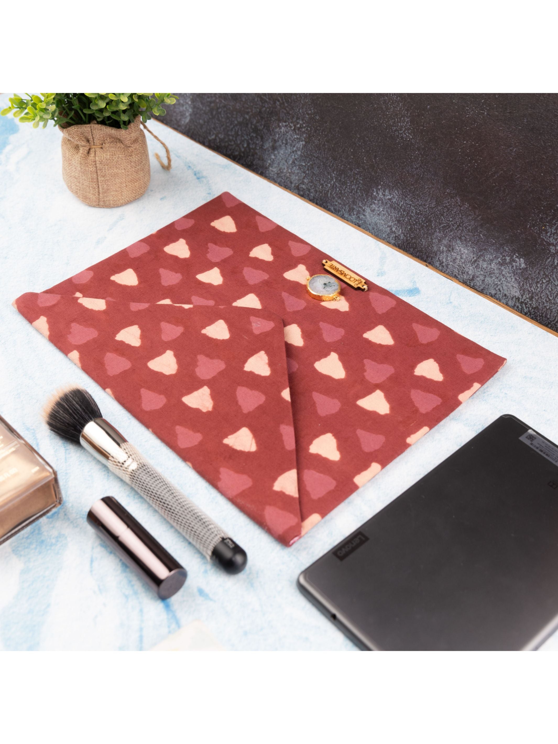 Red Bagru Ipad Envelope Sleeve