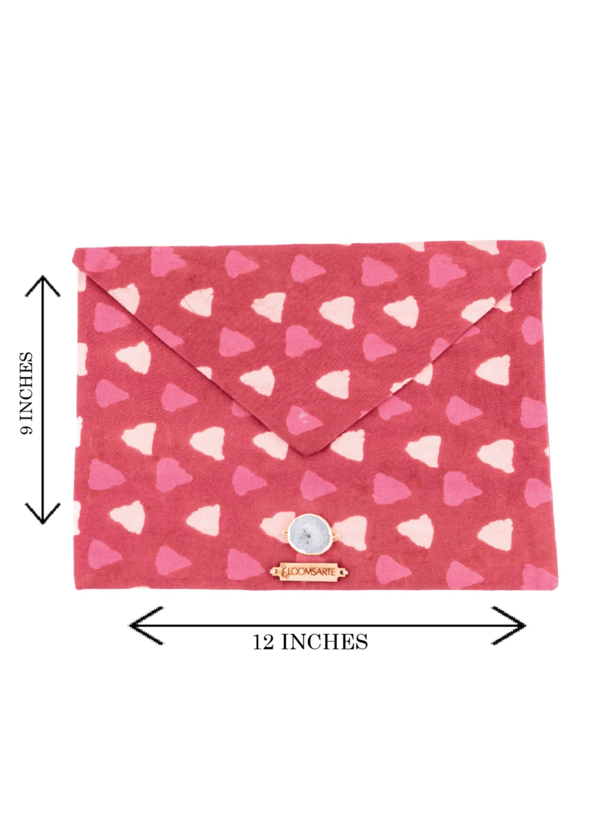 Red Bagru Ipad Envelope Sleeve
