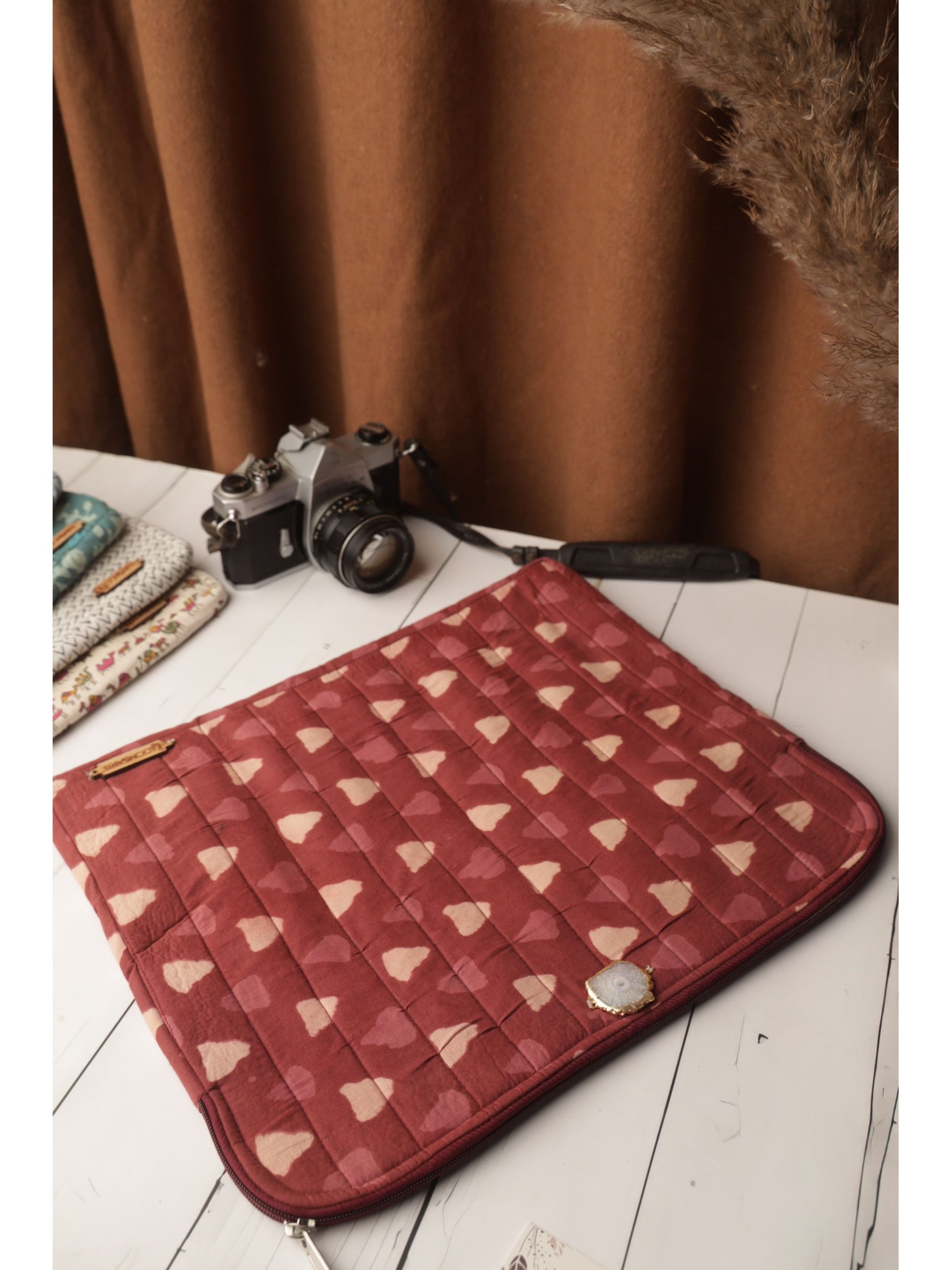 Red Bagru Laptop Sleeve