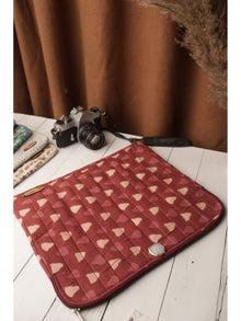 Red Bagru Laptop Sleeve