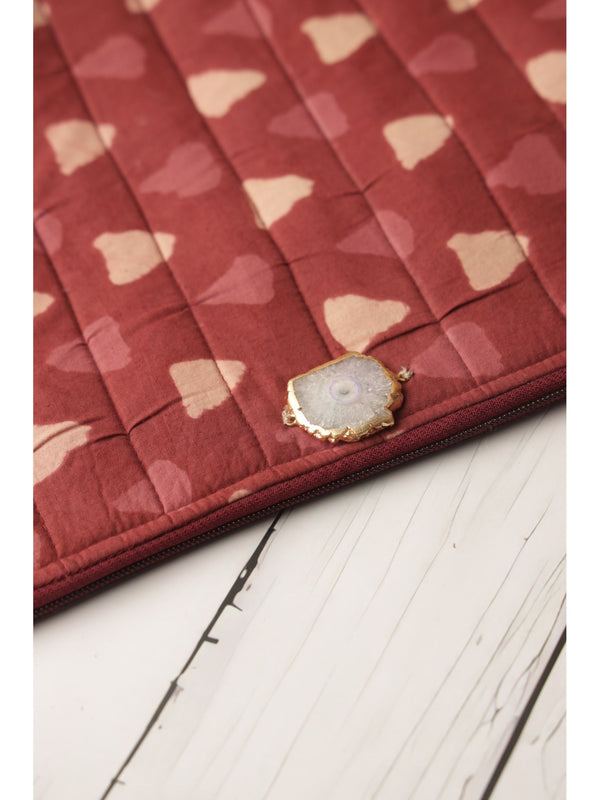 Red Bagru Laptop Sleeve