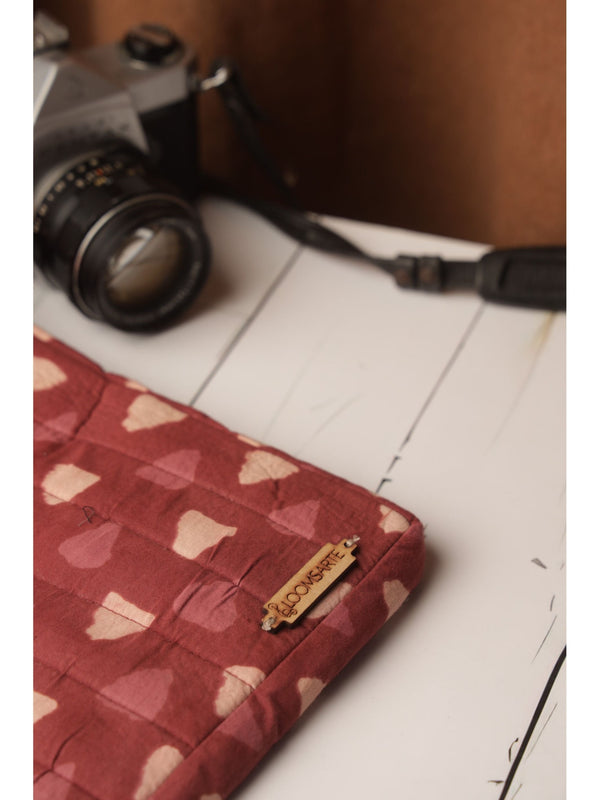 Red Bagru Laptop Sleeve