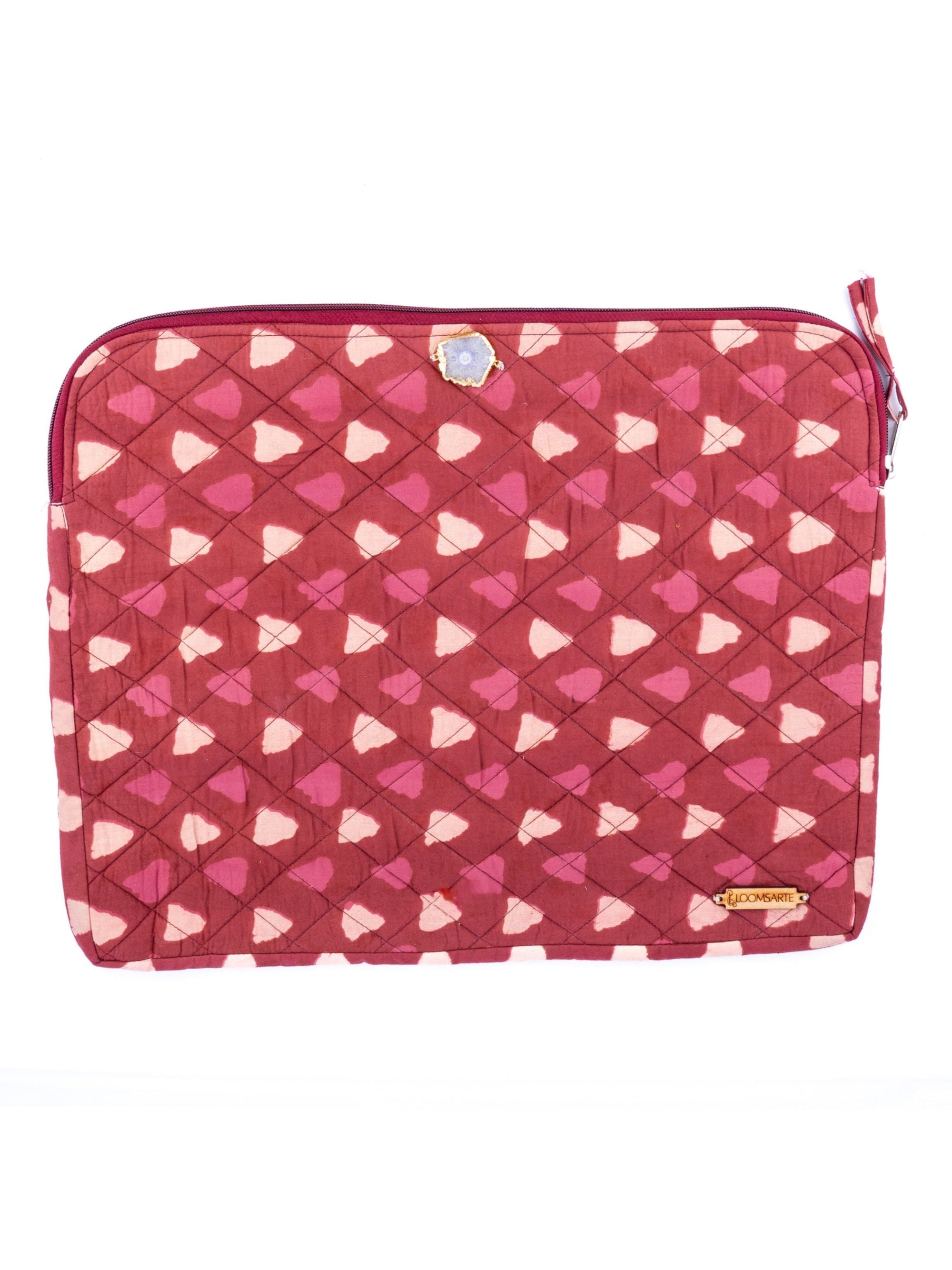 Red Bagru Laptop Sleeve