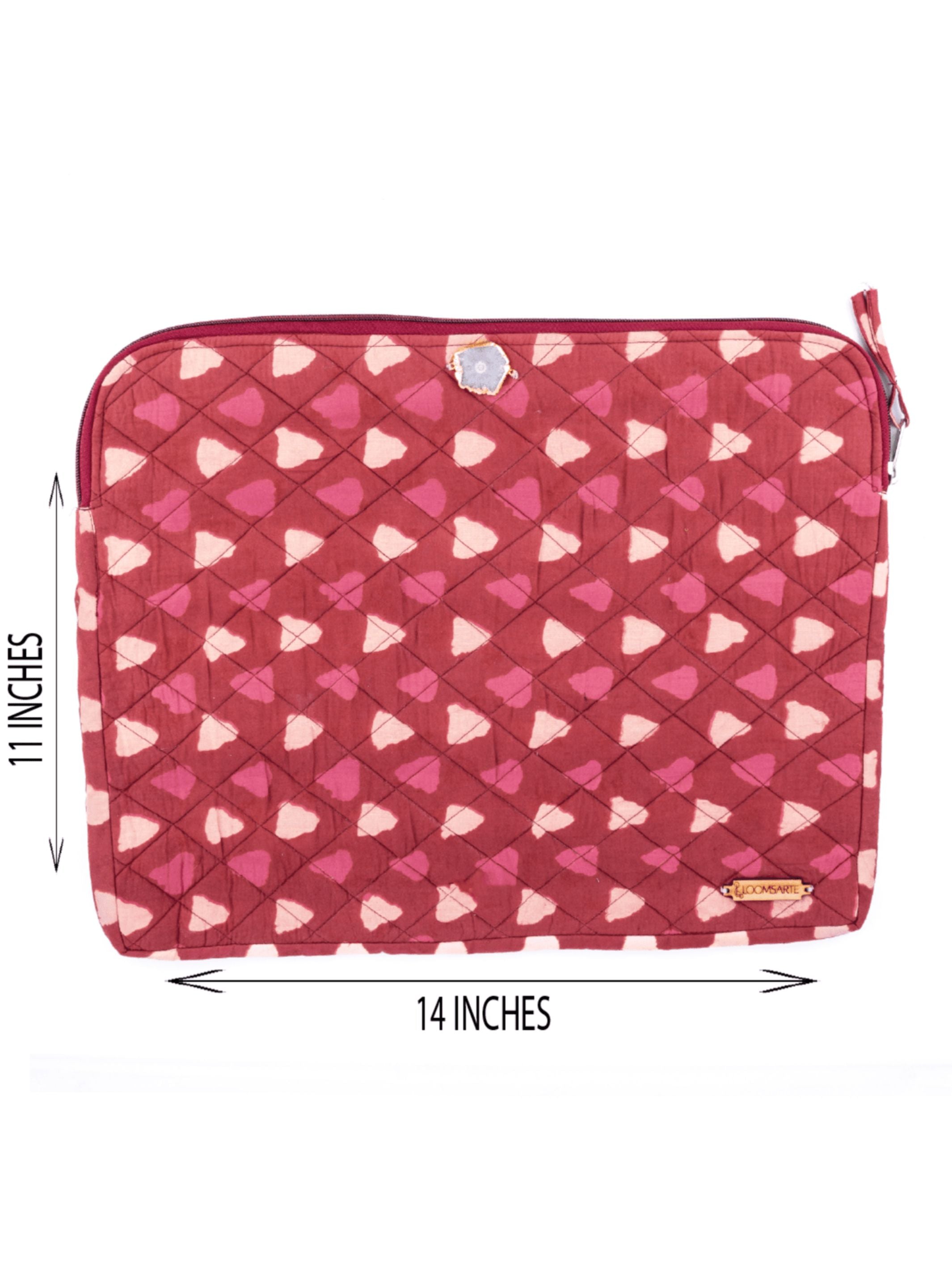 Red Bagru Laptop Sleeve