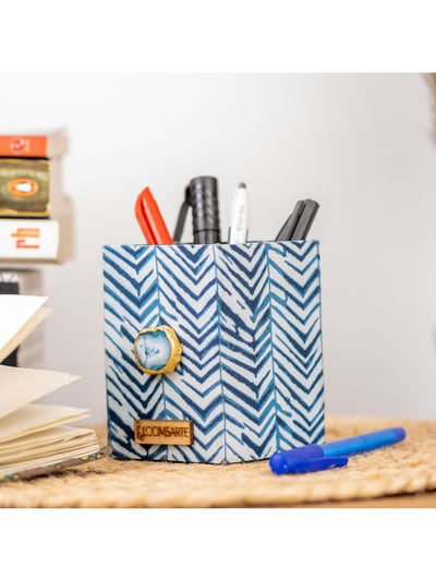 Blue Zebra Pen Stand