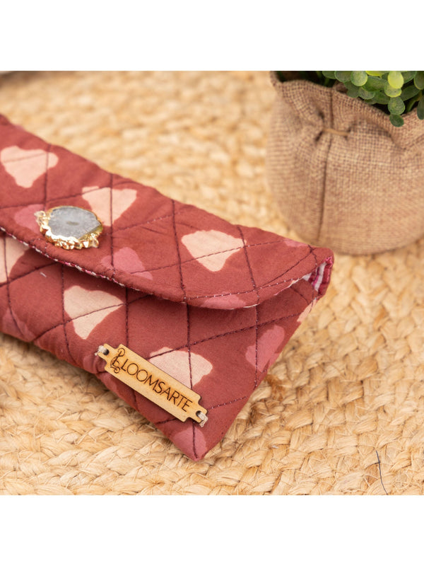 Red Bagru Spectacle Case