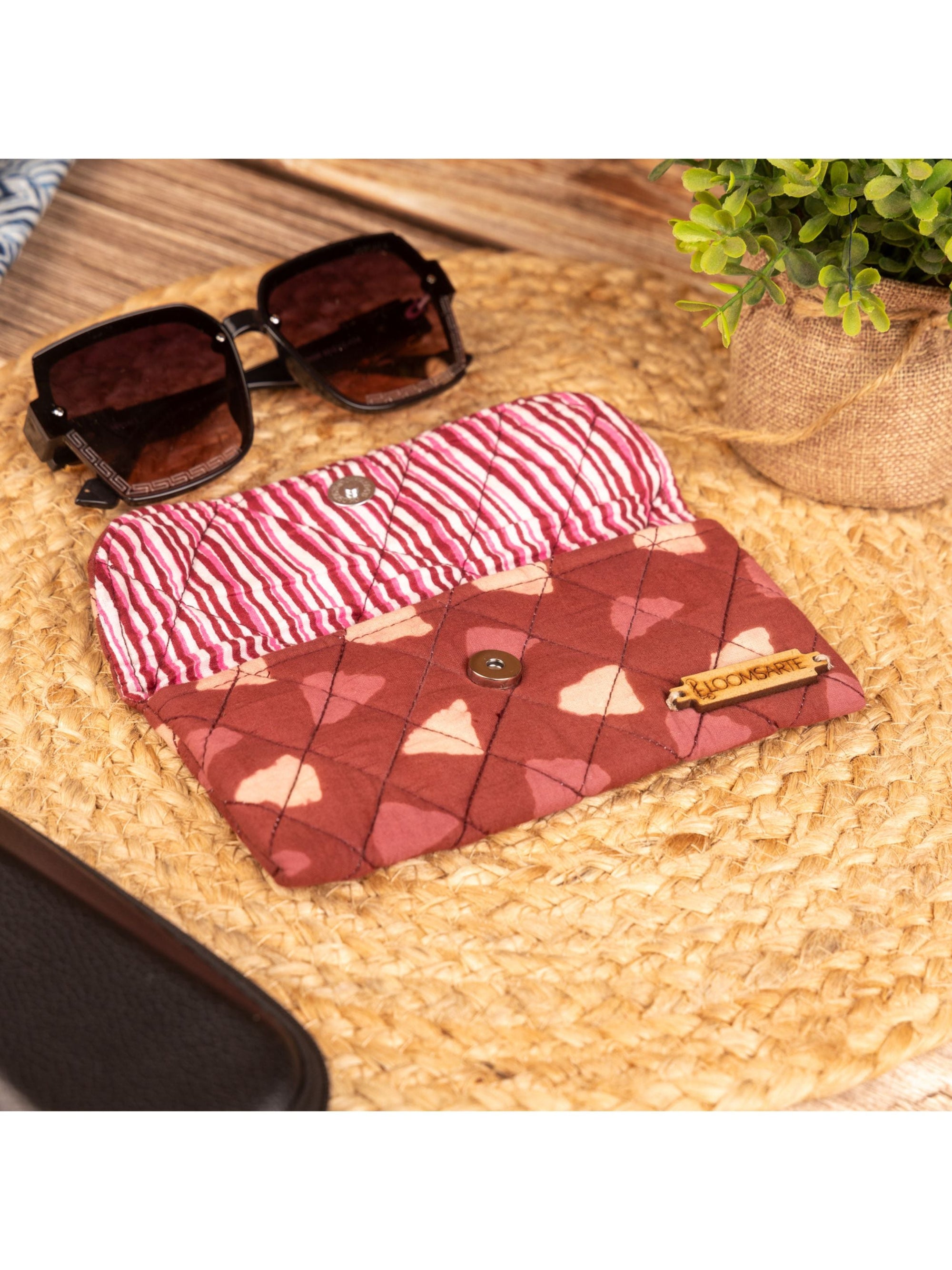 Red Bagru Spectacle Case