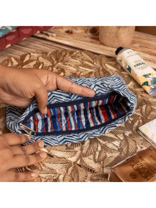 Blue Zebra Travel Pouch