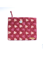 Red Bagru Travel Pouch