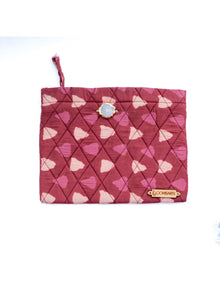 Red Bagru Travel Pouch
