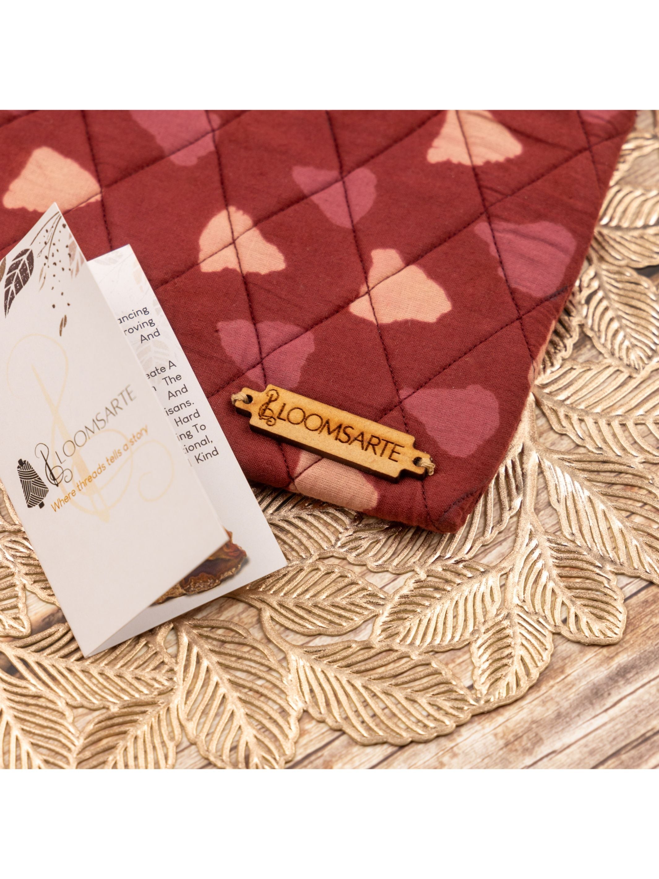 Red Bagru Travel Pouch