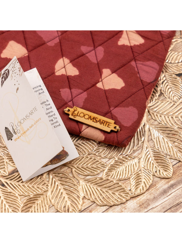 Red Bagru Travel Pouch