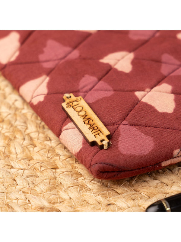 Red Bagru Travel Pouch