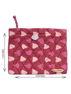Red Bagru Travel Pouch