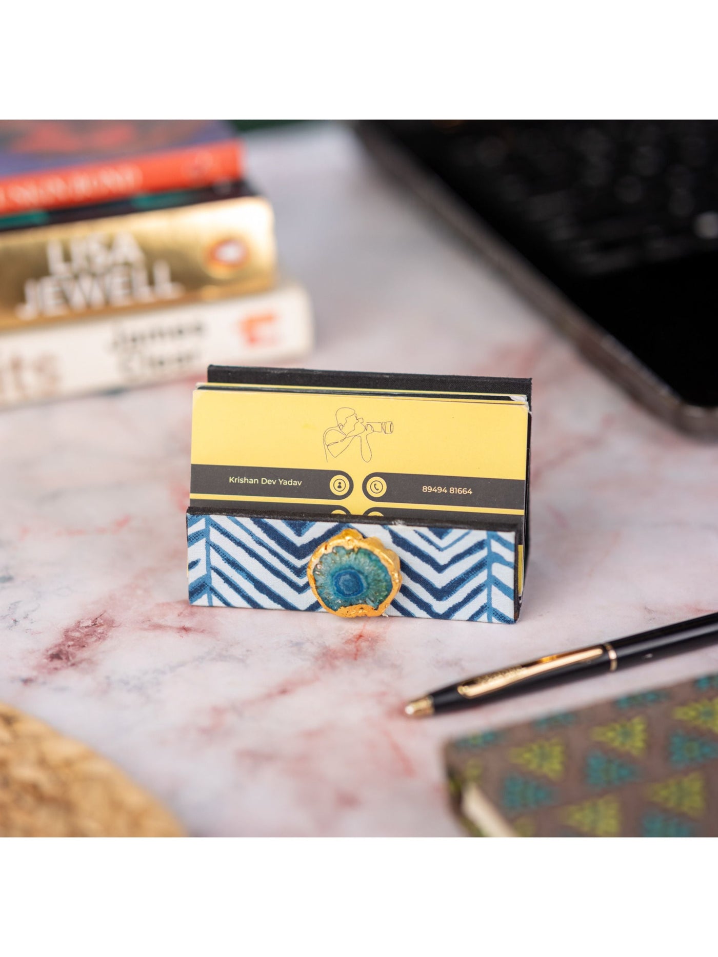 Blue Zebra Visiting Card Holder