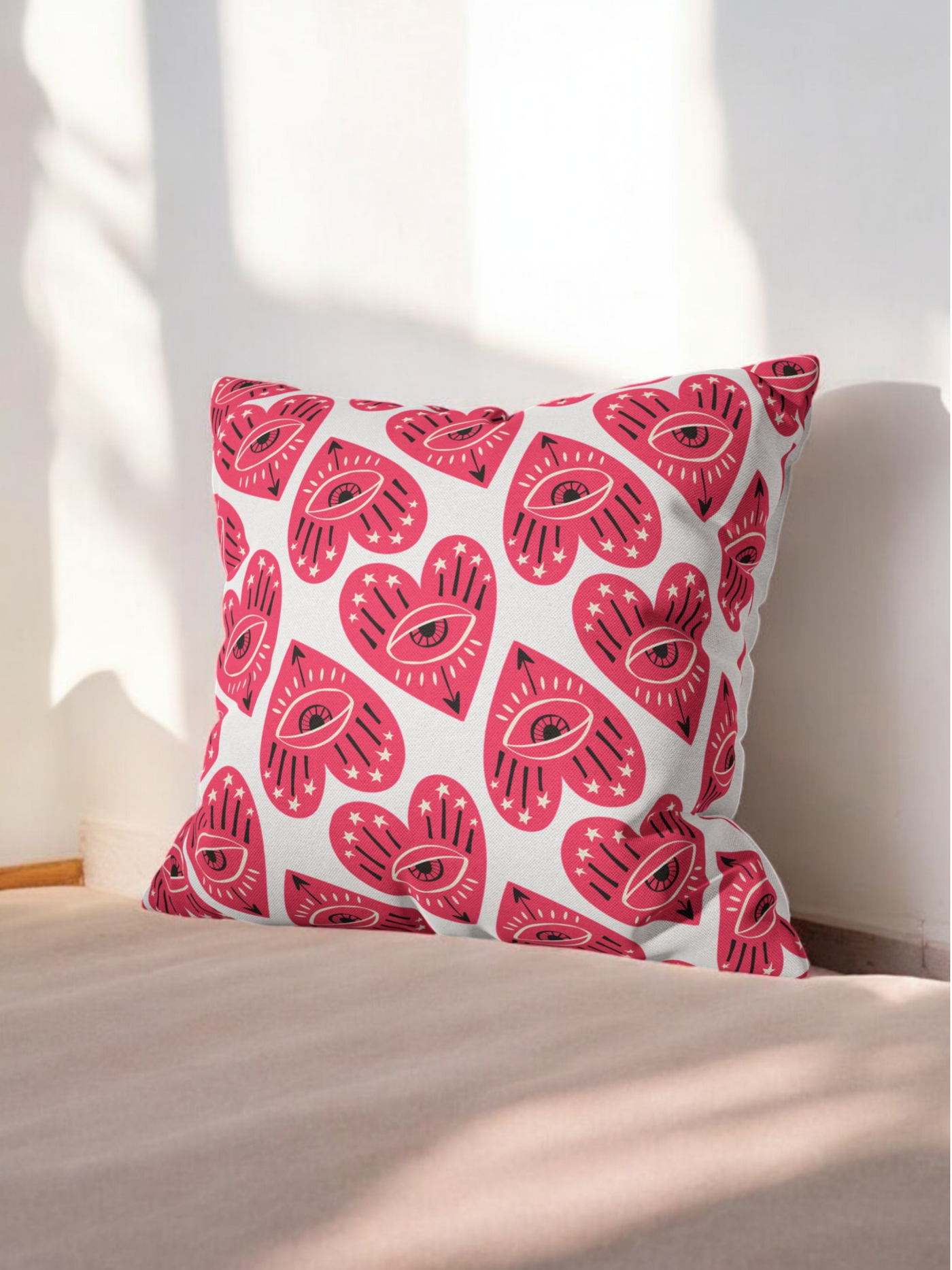 Love Strings Cushion Cover for Valentine - Velvet - 16x16in