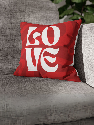 Love Cushion Cover for Valentine - Velvet - 16x16in