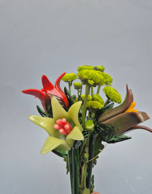 Tinsel Lily Glass Flower Stem - Lime Green