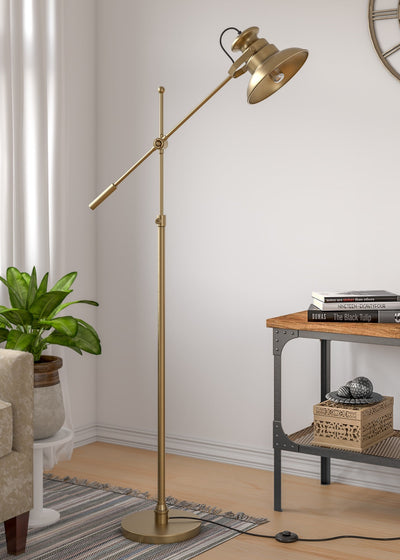 Antique Brass Adjustable Task Floor Lamp – Shorter