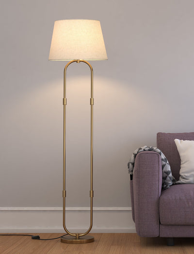 Modern Loop Floor Lamp (5 ft) – Brass Antique
