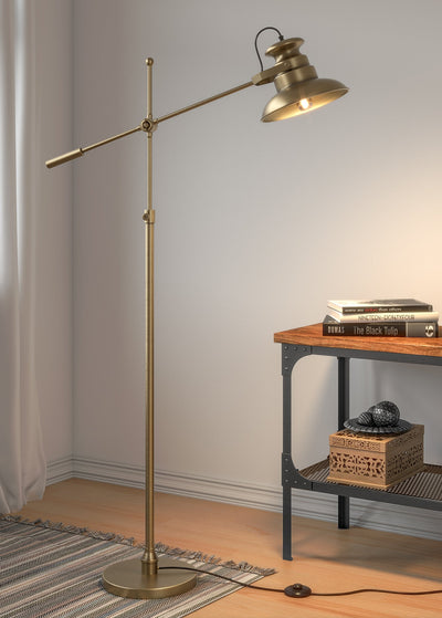 Antique Brass Adjustable Task Floor Lamp – Shorter