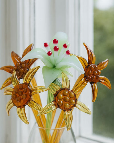 Lily in Golden Fields- — Handblown Glass Bouquet