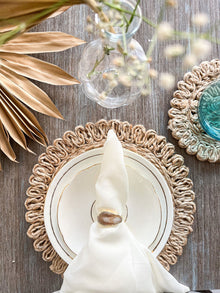 Napkin Rings- Natural Agate Set of 6