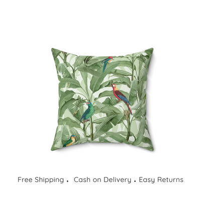 Aviary Elegance Velvet Cushion Cover