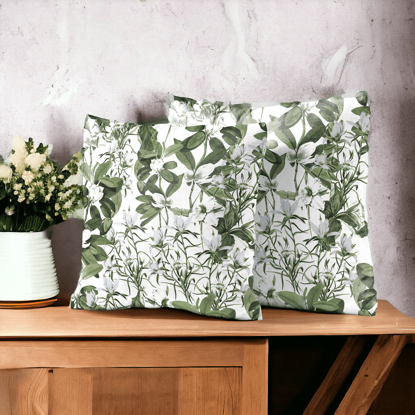 Blossom Embrace Velvet Cushion Cover - Set of 2