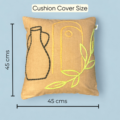 Boho Pottery Embroidered Tufted Cushion Cover- Set of 5