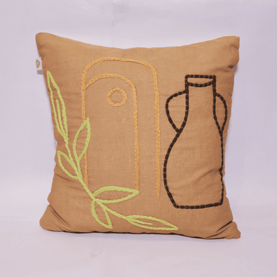 Boho Pottery Embroidered Tufted Cushion Cover- Set of 5