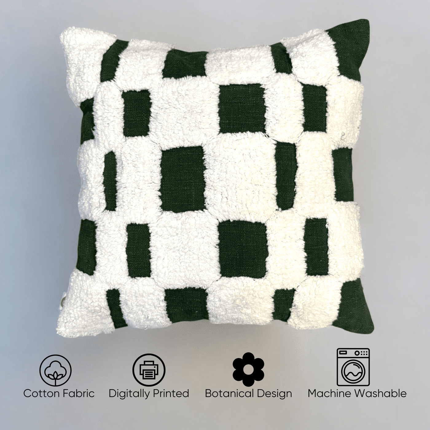 Checkered Chic Tufted Cushion Cover - Set of 5