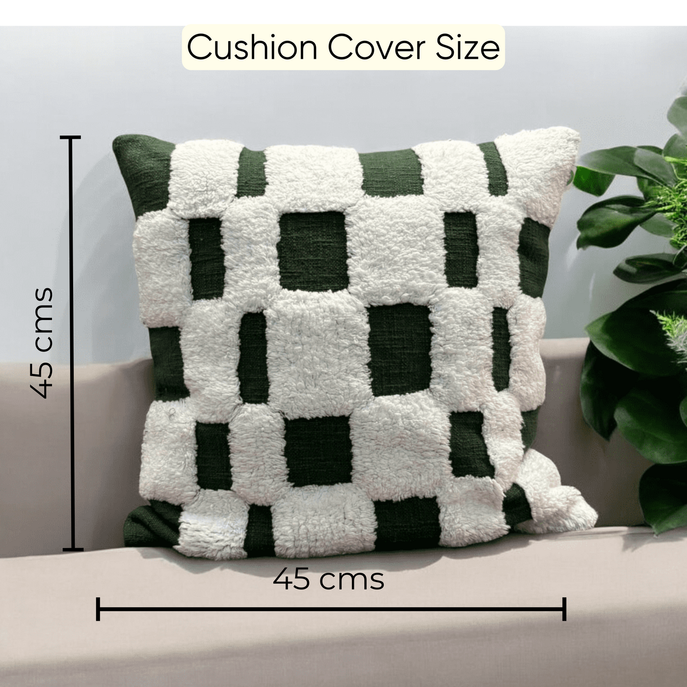 Checkered Chic Tufted Cushion Cover - Set of 5