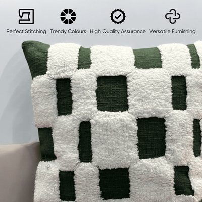 Checkered Chic Tufted Cushion Cover - Set of 5