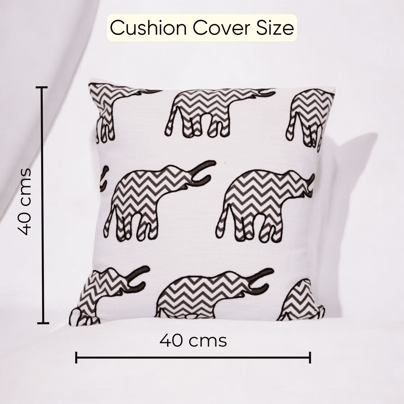 Chevron Elephant Embroidered Cushion Cover - Set of 5