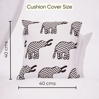 Chevron Elephant Embroidered Cushion Cover - Set of 5