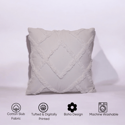 Diamond Ivory Tufted Cushion Cover - Set of 5