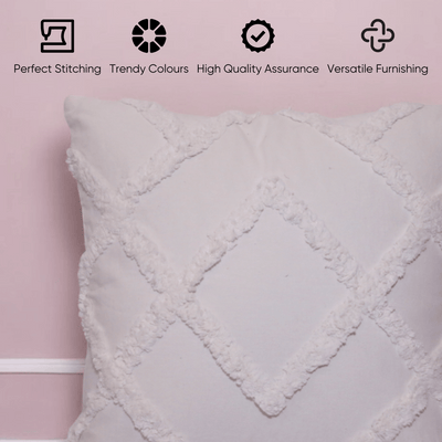 Diamond Ivory Tufted Cushion Cover - Set of 5