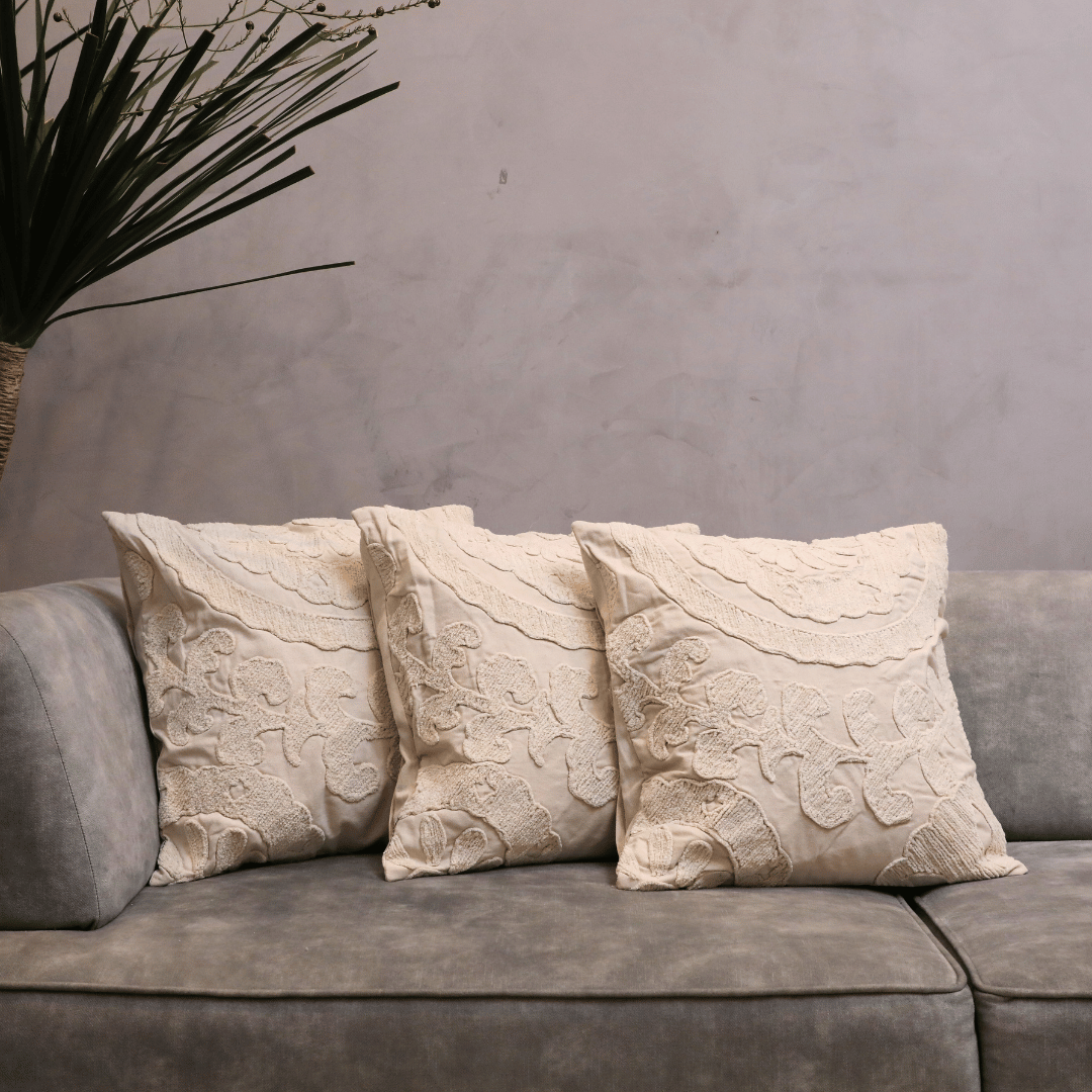 Elegant Flora Tufted Cushion Cover