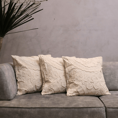 Elegant Flora Tufted Cushion Cover