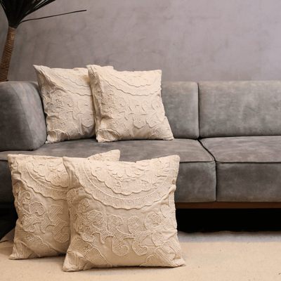 Elegant Flora Tufted Cushion Cover