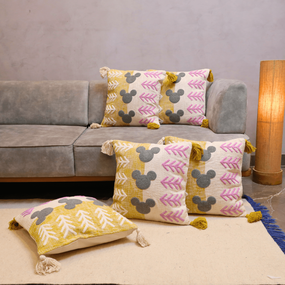 Disney Charm Tufted Cushion Cover- Set of 5