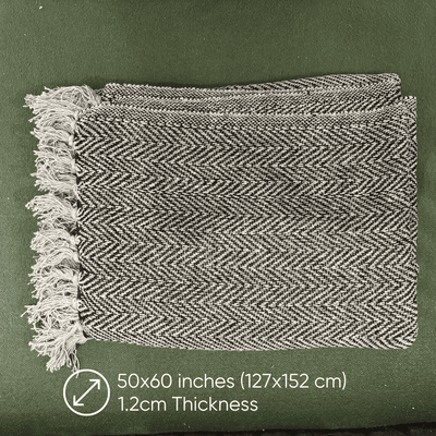 Grey Chevron Sofa Throw