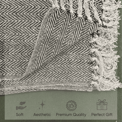 Grey Chevron Sofa Throw