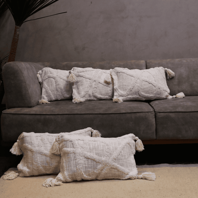 Ivory Dream Tufted Cushion Cover- Set of 5