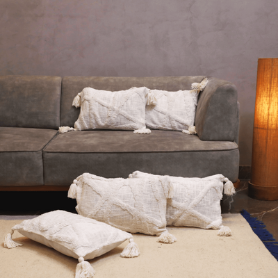 Ivory Dream Tufted Cushion Cover- Set of 5