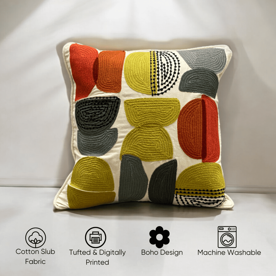 Modern Geometric Tufted Cushion Cover - Set of 5