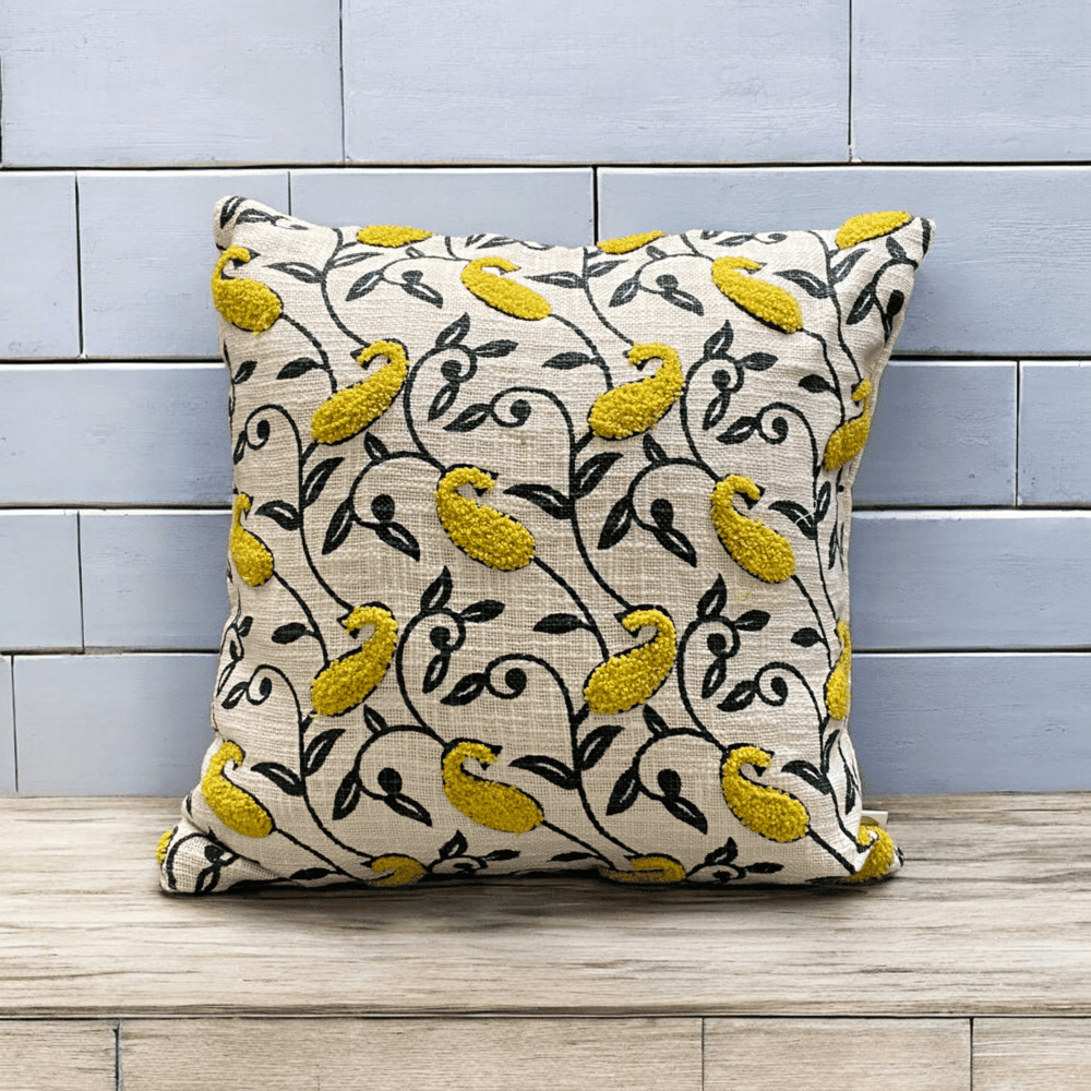 Paisley Vine Tufted Cushion Cover - Set of 5