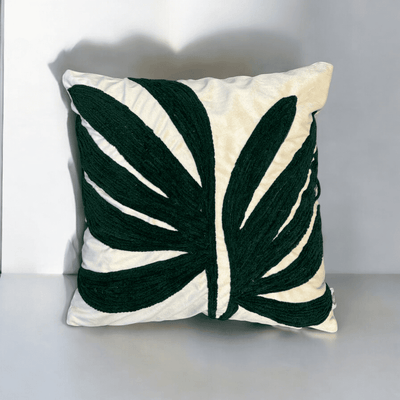 Palm Grandeur Embroidered Tufted Cushion Cover - Set of 5