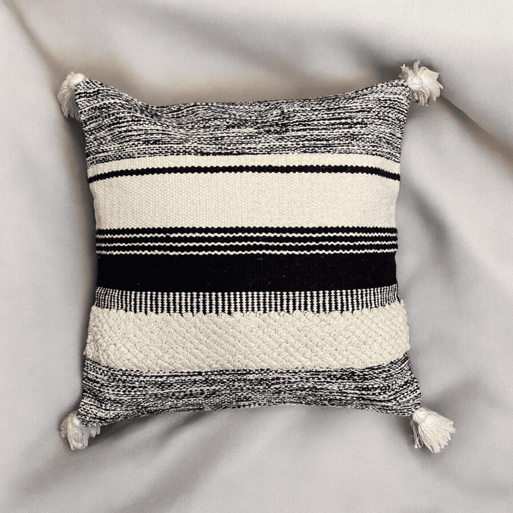 Striped Elegance Tufted Cushion Cover - Set of 5